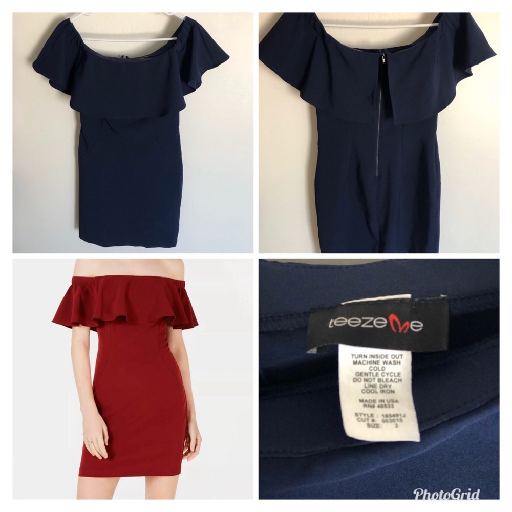 Teeze Me off shoulder dress great for Homecoming!